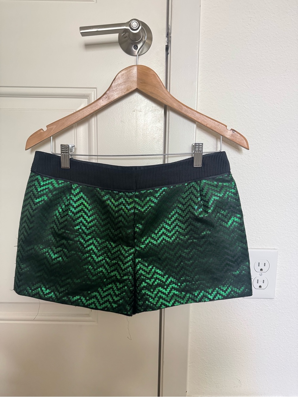 sass & bide Emerald Chevron High-Waist Shorts
